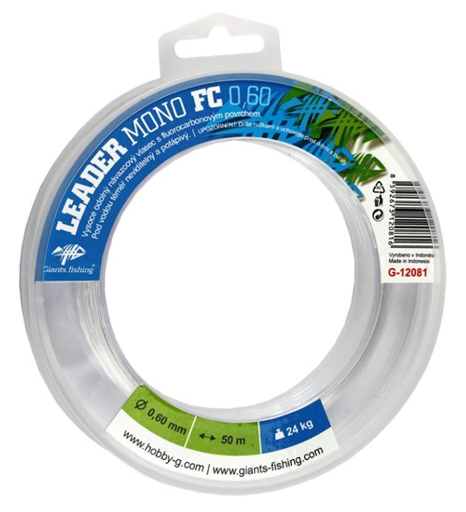 E-shop Giants Fishing Návazcový vlasec Leader Mono FC 100m - 0,40mm / 13kg,Giants Fishing Návazcový vlasec Leader Mono FC 100m - 0,40mm / 13kg