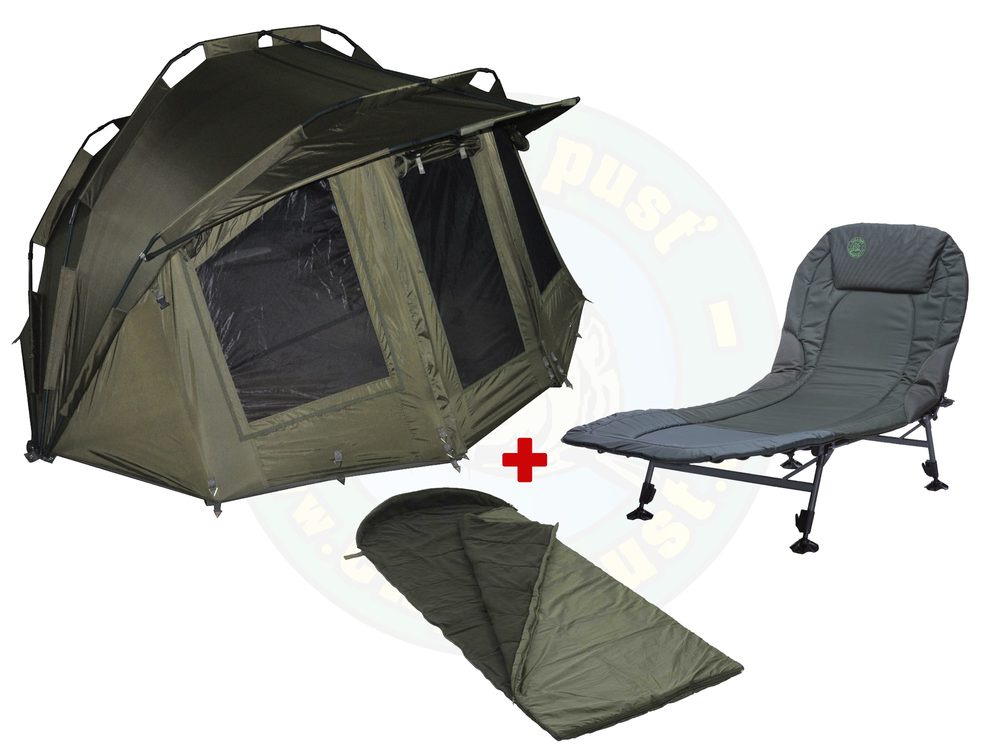 Chyť a pusť Bivak Thunder 2 Man + lehátko + spací pytel!