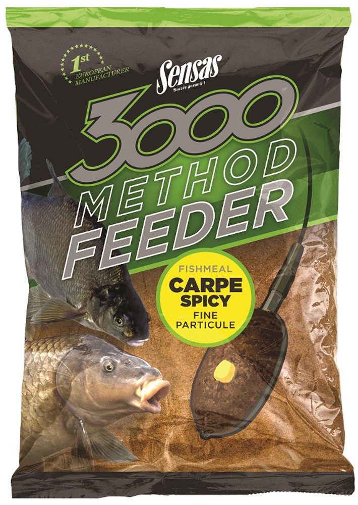 Fotografie Sensas Krmítková směs 3000 Method Feeder 1kg - Carpe Spicy