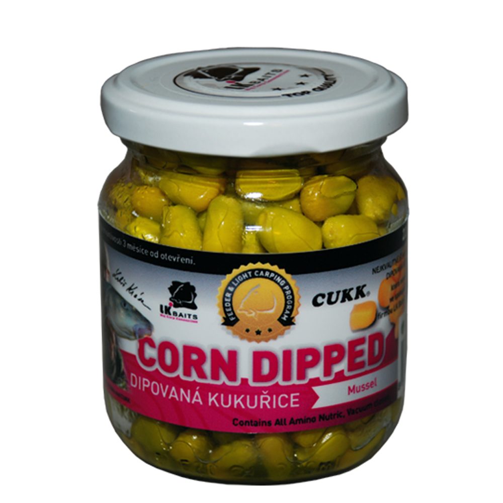 LK Baits Dipovaná kukuřice 220ml - Mussel