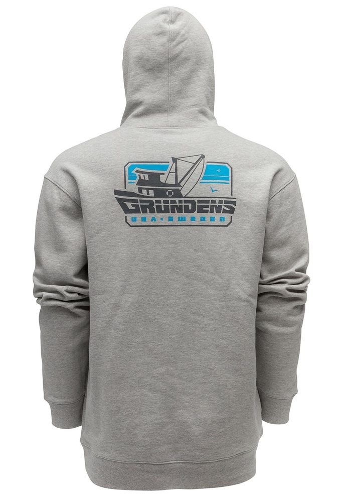 Grundéns Rybářská Mikina Displacement DWR Hoodie Commercial Boat Athletic Heather - XL