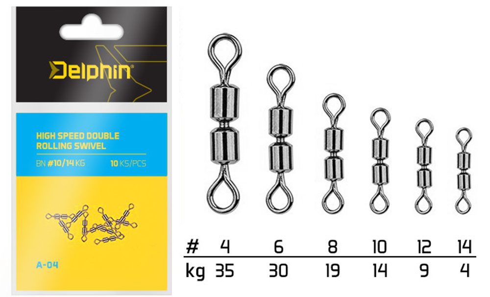 E-shop Delphin Obratlík Hi Speed Double Rolling Swivel A-04 10ks,Delphin Obratlík Hi Speed Double Rolling Swivel A-04 10ks