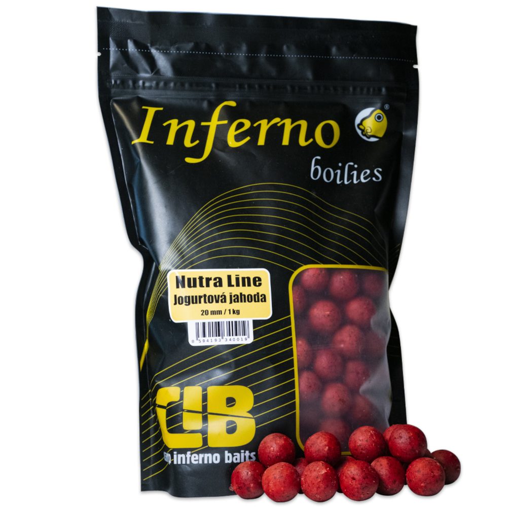 Fotografie Carp Inferno Boilies Nutra Line Jogurtová Jahoda - 24mm 1kg