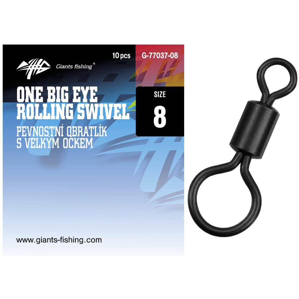 E-shop Giants Fishing Pevnostní obratlík s velkým očkem One Big Eye Rolling Swivel 10ks - vel.8,Giants Fishing Pevnostní obratlík s velkým očkem One Big Eye