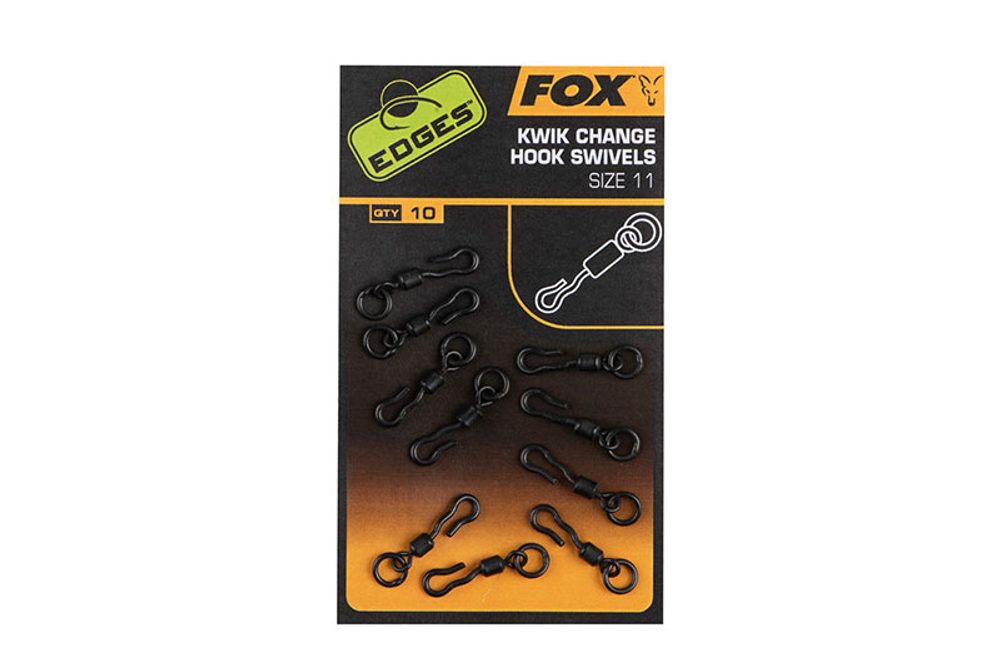 Fox Obratlík Edges Kwik Change Hook Swivels 10ks - vel.10