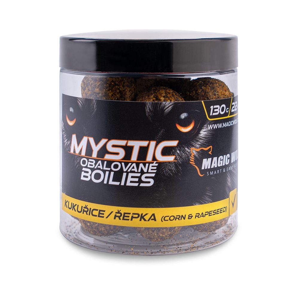 Magic Wolf Boilies obalované Mystic 130g - Kukuřice / řepka 22mm