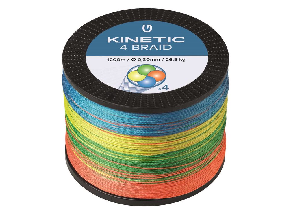 E-shop Kinetic Šňůra 4 Braid Multi Colour 1200m - 0,35mm/28,3kg,Kinetic Šňůra 4 Braid Multi Colour 1200m - 0,35mm/28,3kg