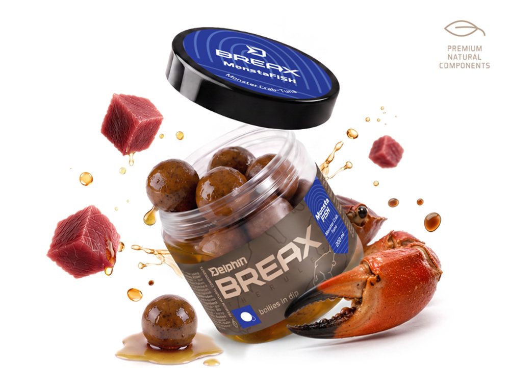 Delphin Boilies v dipu BreaX/MonstaFISH Monster Krab-Tuňák 200ml,Delphin Boilies v dipu BreaX/Monsta...