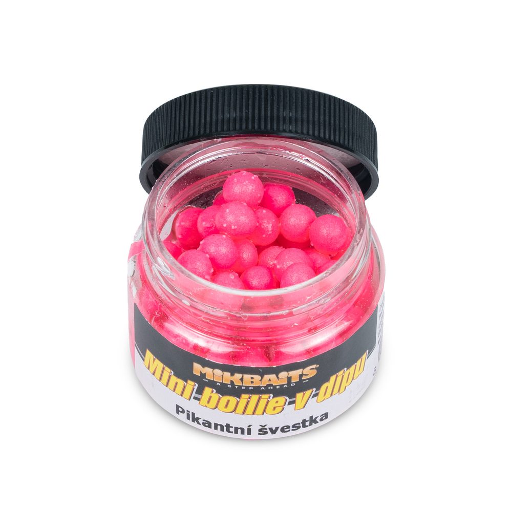 E-shop Mikbaits Mini boilie v dipu 50ml - Pikantní švestka,Mikbaits Mini boilie v dipu 50ml - Pikantní švestka