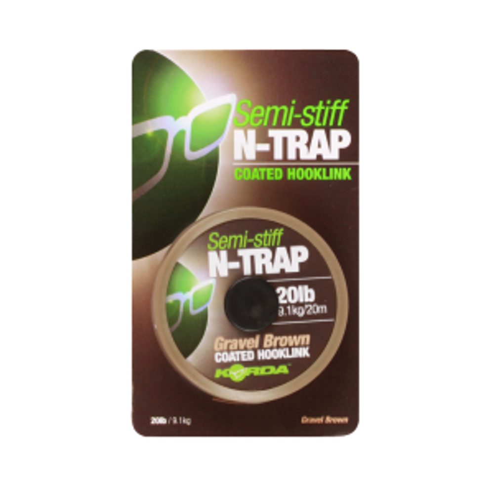 Korda Šňůrka N-Trap Semi Stiff 20m - 30lb Weedy Green