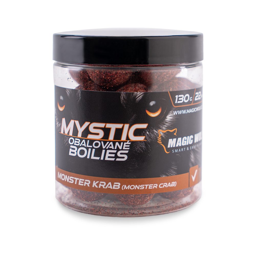 Magic Wolf Boilies obalované Mystic 130g - Monster crab 22mm