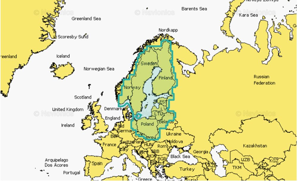 Navionics+ Mapy Baltské moře,Navionics+ Mapy Baltské moře