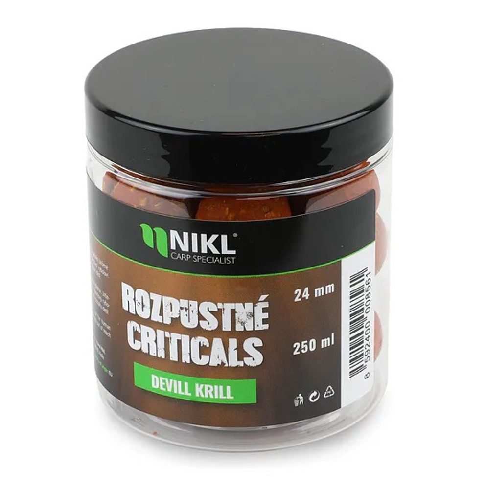E-shop Nikl Rozpustné Criticals boilie Devill Krill 250ml - 24mm,Nikl Rozpustné Criticals boilie Devill Krill 250ml - 24mm