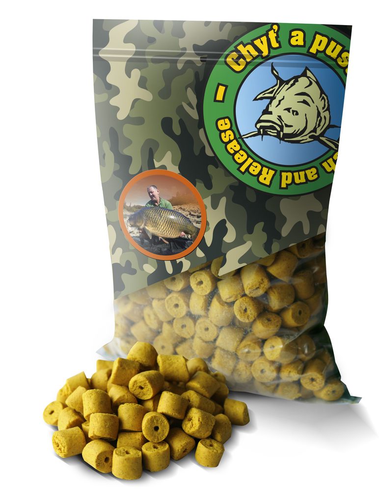 E-shop Chyť a pusť Pelety kukuřičné CSL s dírou 900g - 15mm,Chyť a pusť Pelety kukuřičné CSL s dírou 900g - 15mm