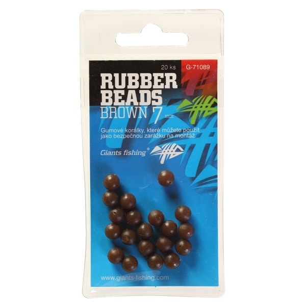 Fotografie Giants fishing Gumové kuličky Rubber Beads Transparent Brown 4mm,20ks
