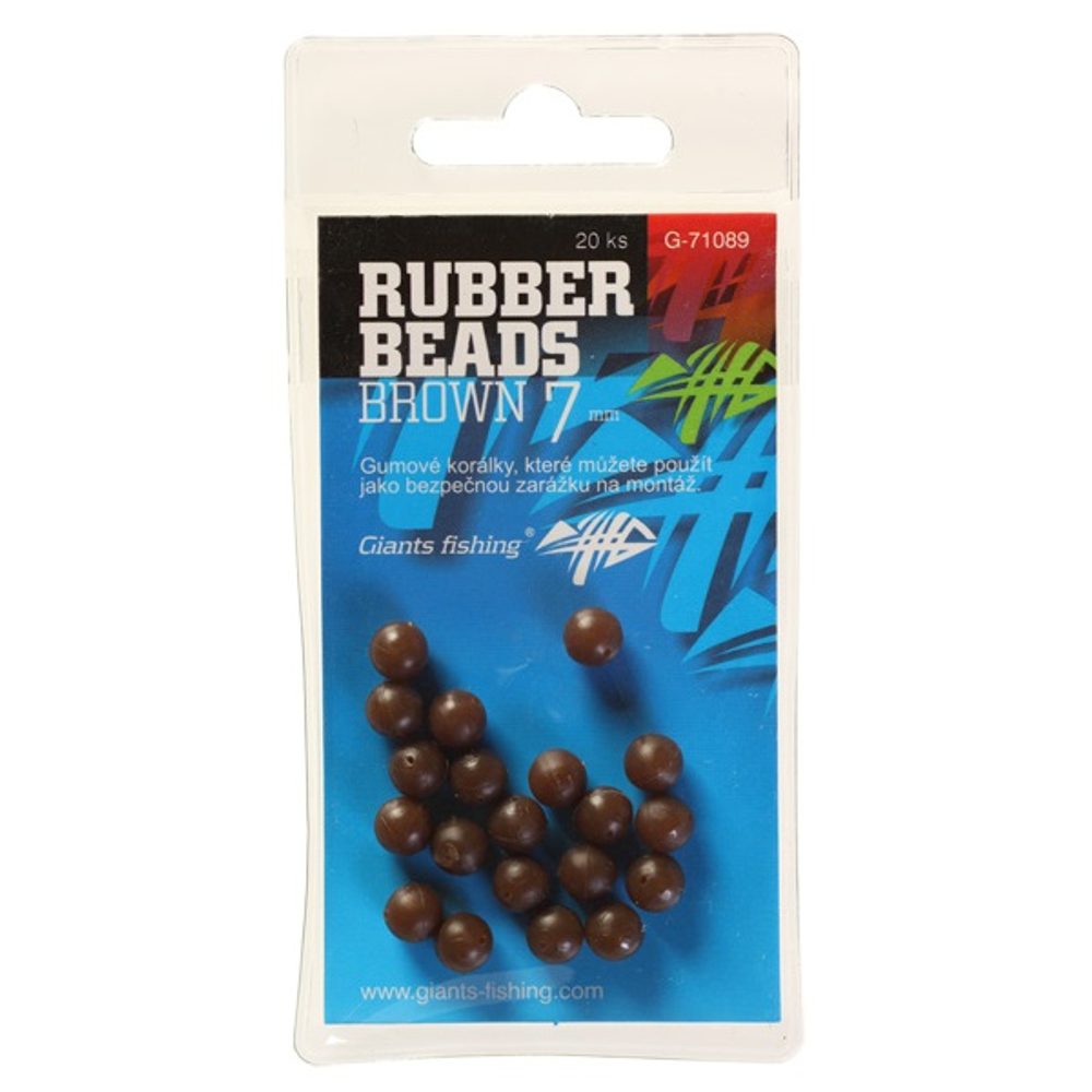 E-shop Giants Fishing Gumové kuličky Rubber Beads Transparent Brown 20ks - 5mm