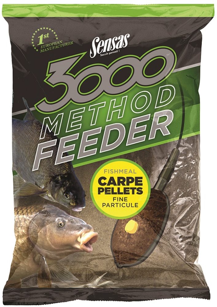 Fotografie Sensas Krmítková směs 3000 Method Feeder 1kg - Carpe Pellets