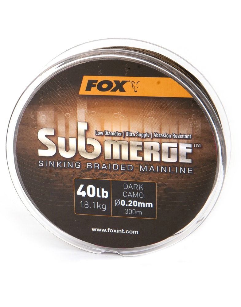 E-shop Fox Pletená šňůra Submerge Dark Camo Sinking Braid - 0,16mm / 11,3kg / 300 m