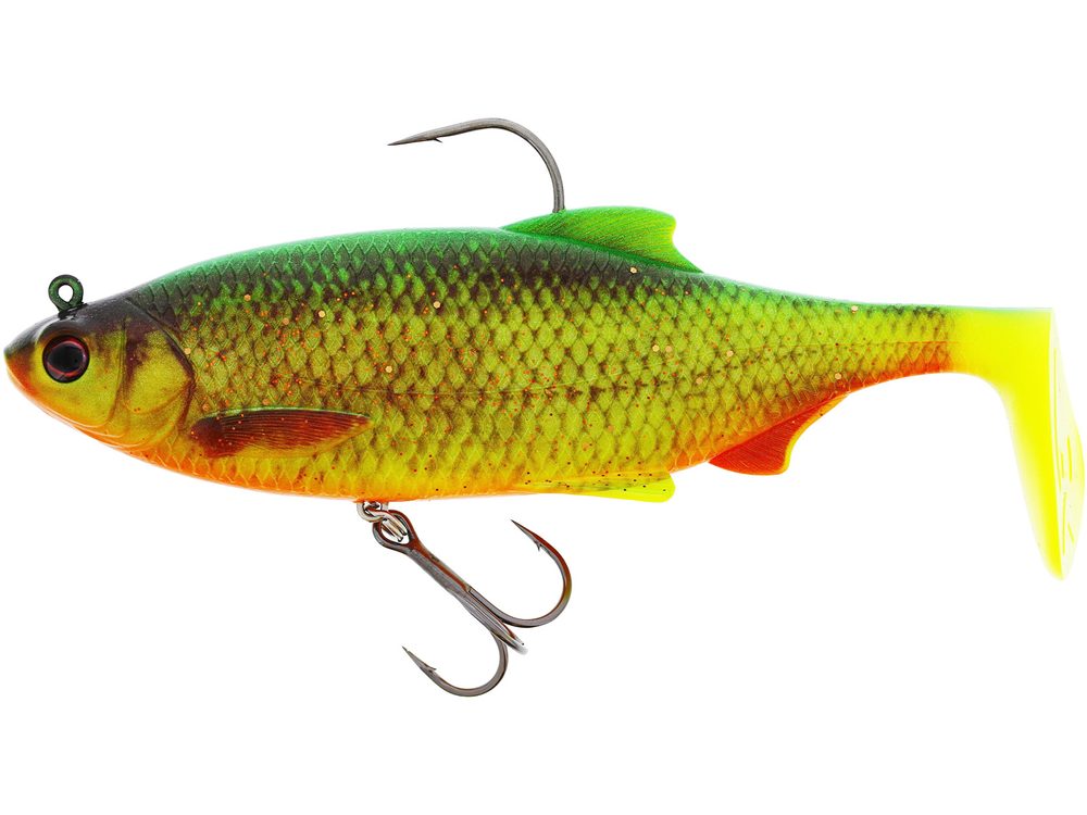 E-shop Westin Gumová nástraha Ricky the Roach Shadtail R2F Firetiger Rudd - 14cm 57g,Westin Gumová nástraha Ricky the Roach Shadtail R2F Firetiger Rudd - 14c