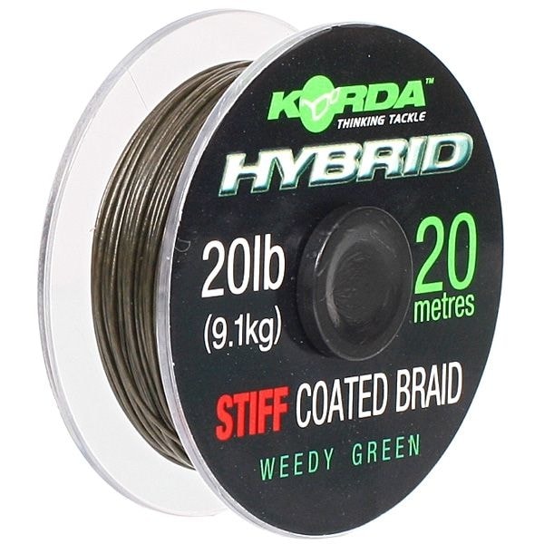 Fotografie Korda Ztužená šňůrka Hybrid Stiff weed green 20lb 20m