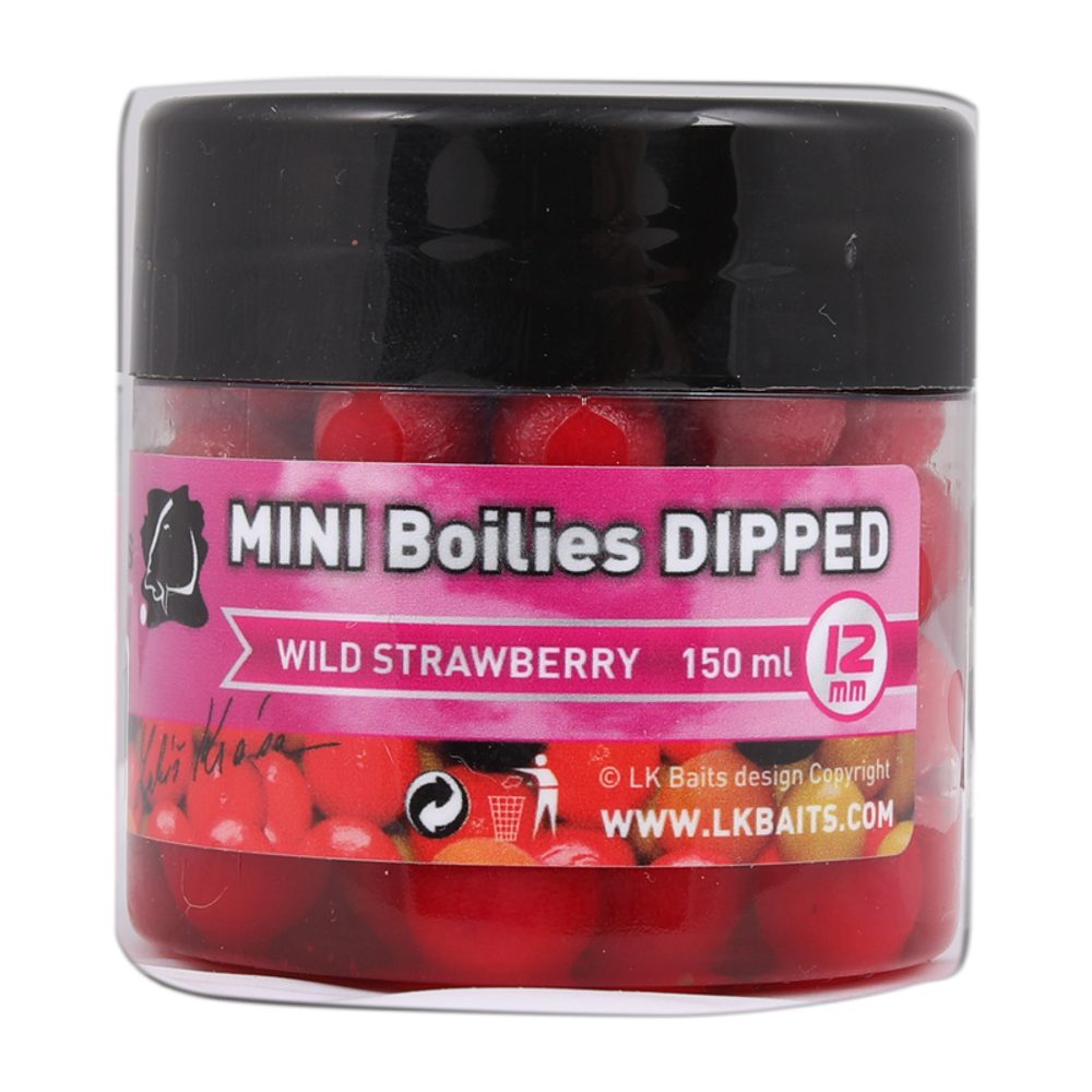 Fotografie LK Baits MINI Boilies v dipu 12mm 150ml - Wild Strawberry