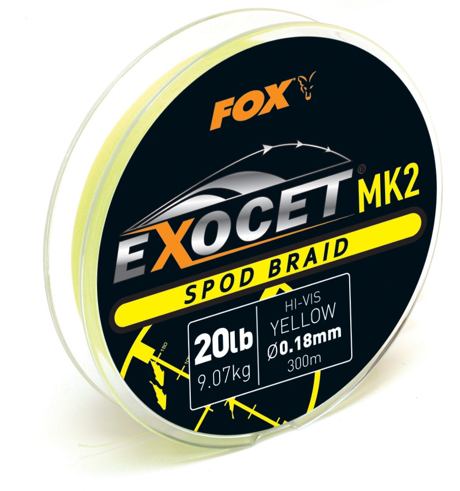 Fotografie Fox Šňůra Exocet MK2 Spod Braid Yellow 0,18mm 20lb 300m