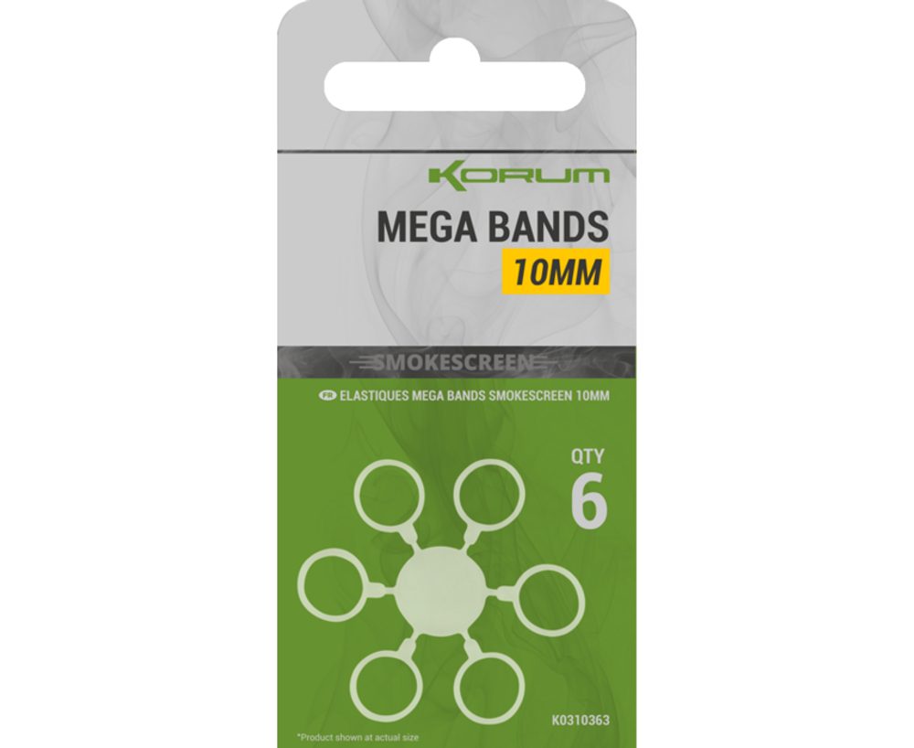 Korum Elastické kroužky Smokescreen Mega Bands - 10mm 6ks,Korum Elastické kroužky Smokescreen Mega Bands - 10mm 6ks