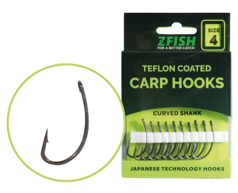 Zfish Teflonové Háčky Curved Shank - vel.6,Zfish Teflonové Háčky Curved Shank - vel.6