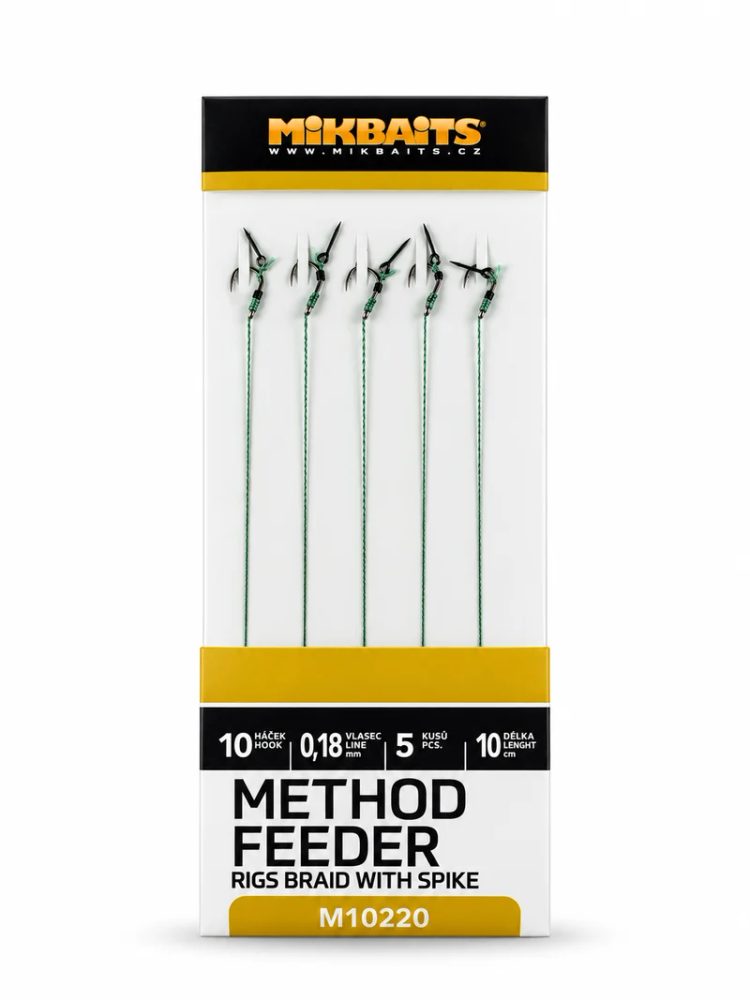 Mikbaits Method Feeder návazce z pletené šňůrky s hrotem 5ks - vel.10/10cm/0,18mm – Mikbaits s.r.o.