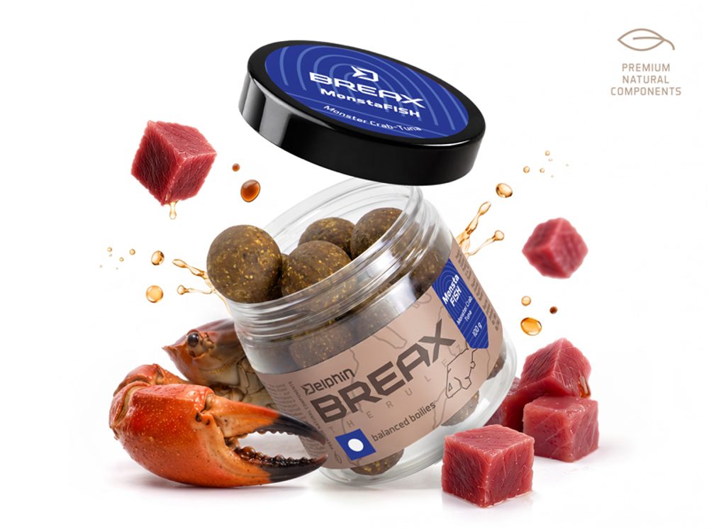 Delphin Vyvážené boilies BreaX/MonstaFISH Monster Krab-Tuňák 100g,Delphin Vyvážené boilies BreaX/Mon...