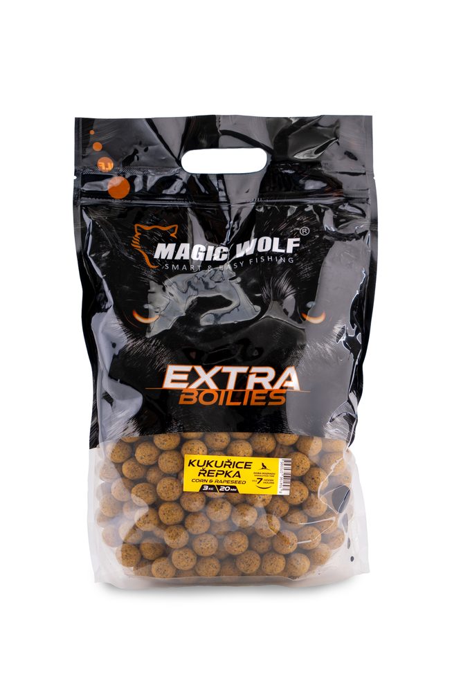 Magic Wolf Boilies Extra 20mm 3kg - Kukuřice / řepka,Magic Wolf Boilies Extra 20mm 3kg - Kukuřice / řepka