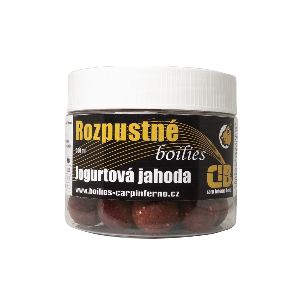 Fotografie Carp Inferno Rozpustné Boilies Nutra Line Jogurtová Jahoda - 20mm 300ml