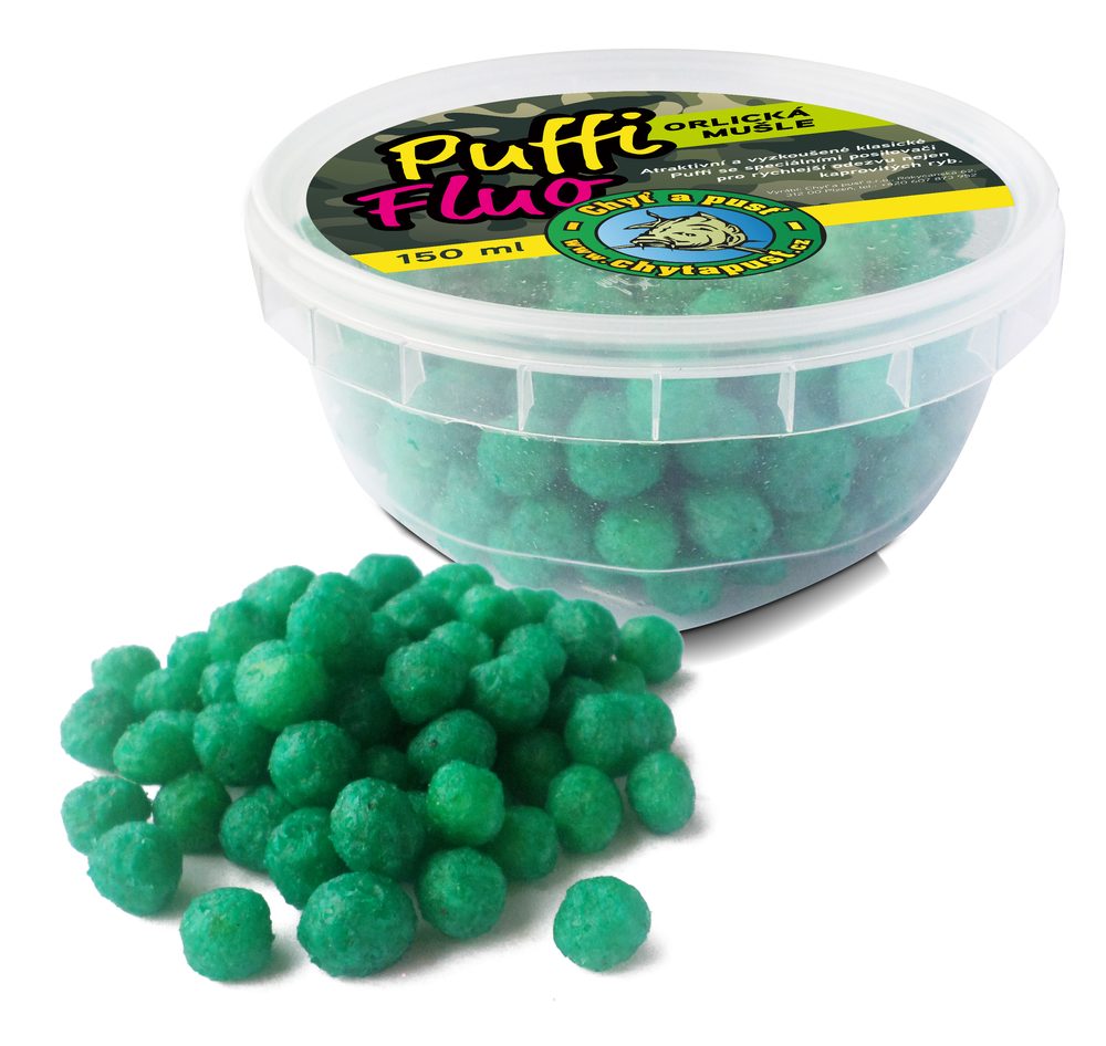 E-shop Chyť a pusť Puffi fluo 150ml - Orlická mušle,Chyť a pusť Puffi fluo 150ml - Orlická mušle