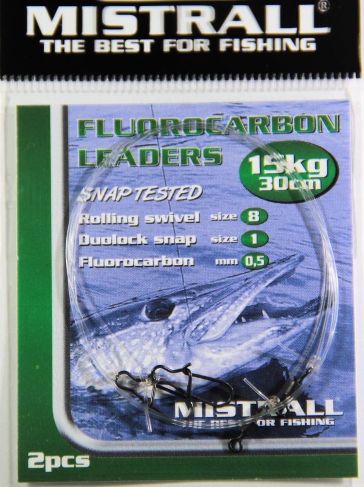 Mistrall Fluorocarbonový návazec 2ks - 30cm 15kg