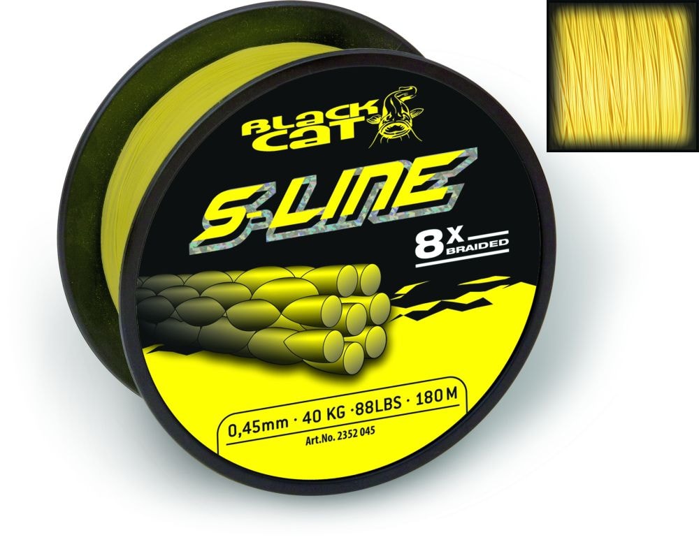 E-shop Black Cat Šňůra S-Line žlutá - 0,42mm - 45kg 250m,Black Cat Šňůra S-Line žlutá - 0,42mm - 45kg 250m