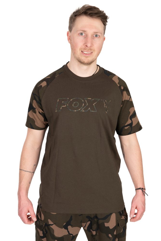 Fox Triko Khaki / Camo Outline T-Shirt - XXXL