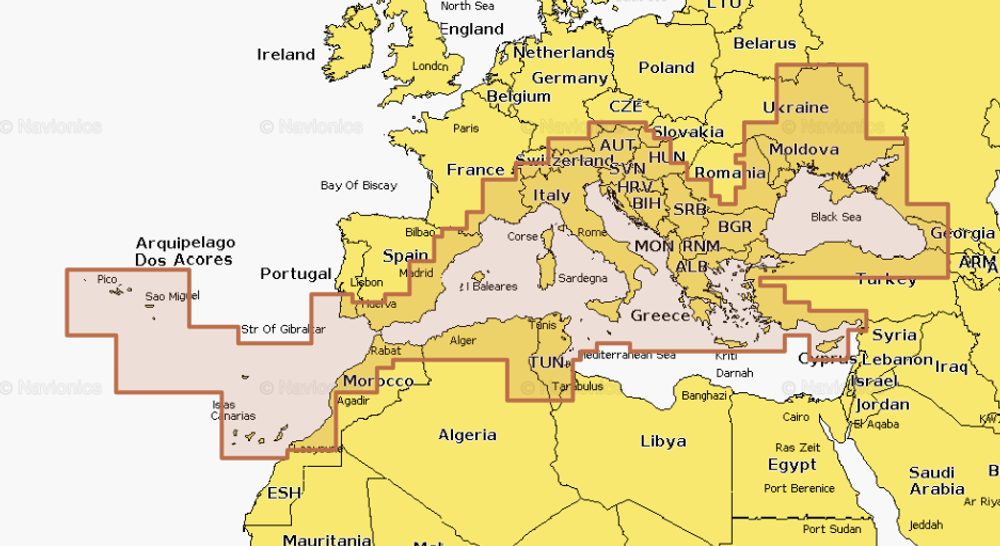 Navionics+ Mapy Středozemní moře + Černé moře,Navionics+ Mapy Středozemní moře + Černé moře
