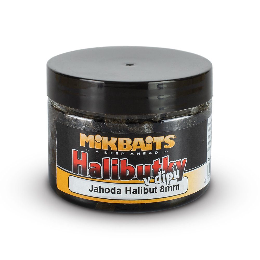E-shop Mikbaits Halibutky v dipu 8mm 150ml - Česnek Halibut 8mm,Mikbaits Halibutky v dipu 8mm 150ml - Česnek Halibut 8mm