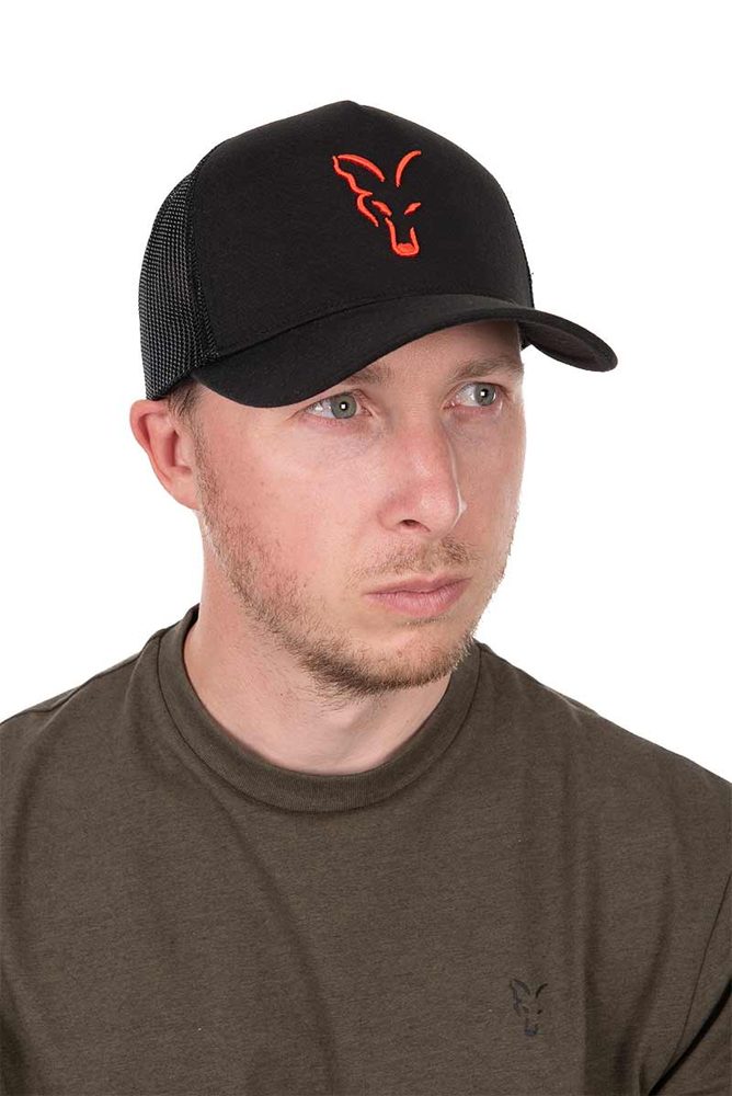 E-shop Fox Kšiltovka Collection Trucker Cap Black/Orange,Fox Kšiltovka Collection Trucker Cap Black/Orange