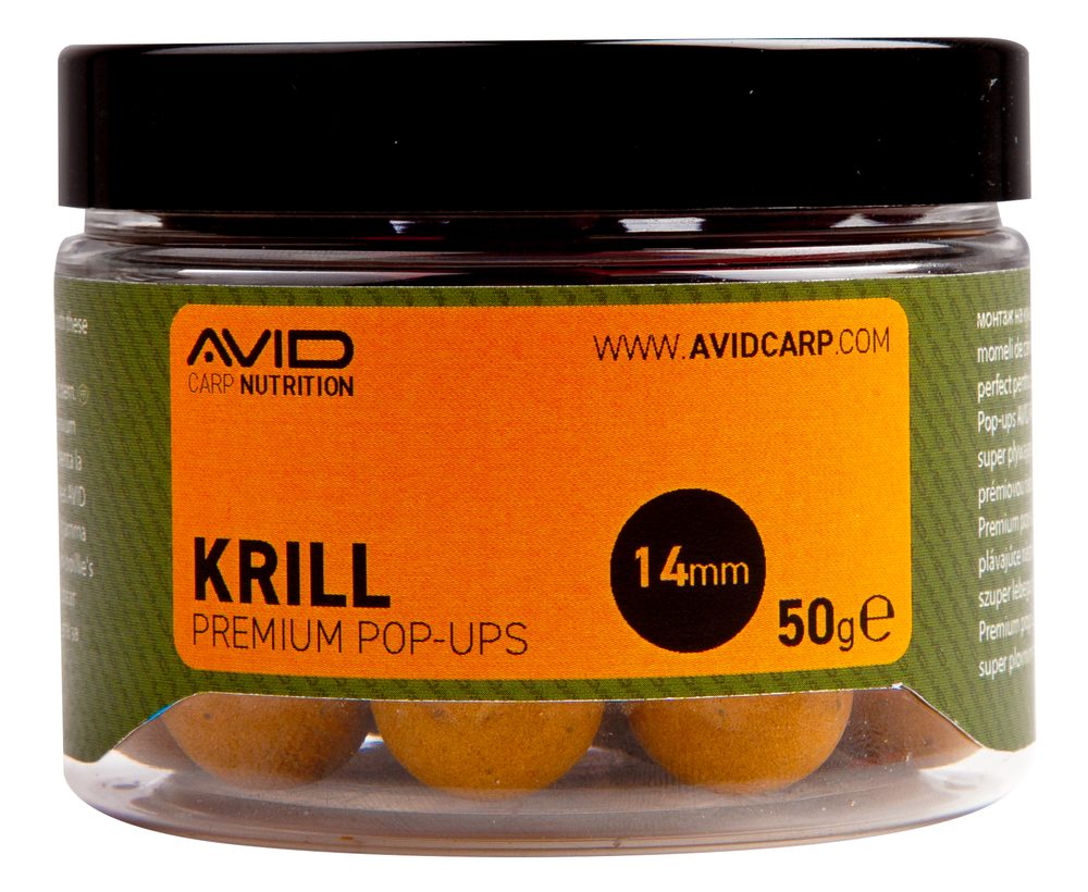 E-shop Avid Plovoucí boilie Premium Pop-Ups Krill 14mm 50g,Avid Plovoucí boilie Premium Pop-Ups Krill 14mm 50g