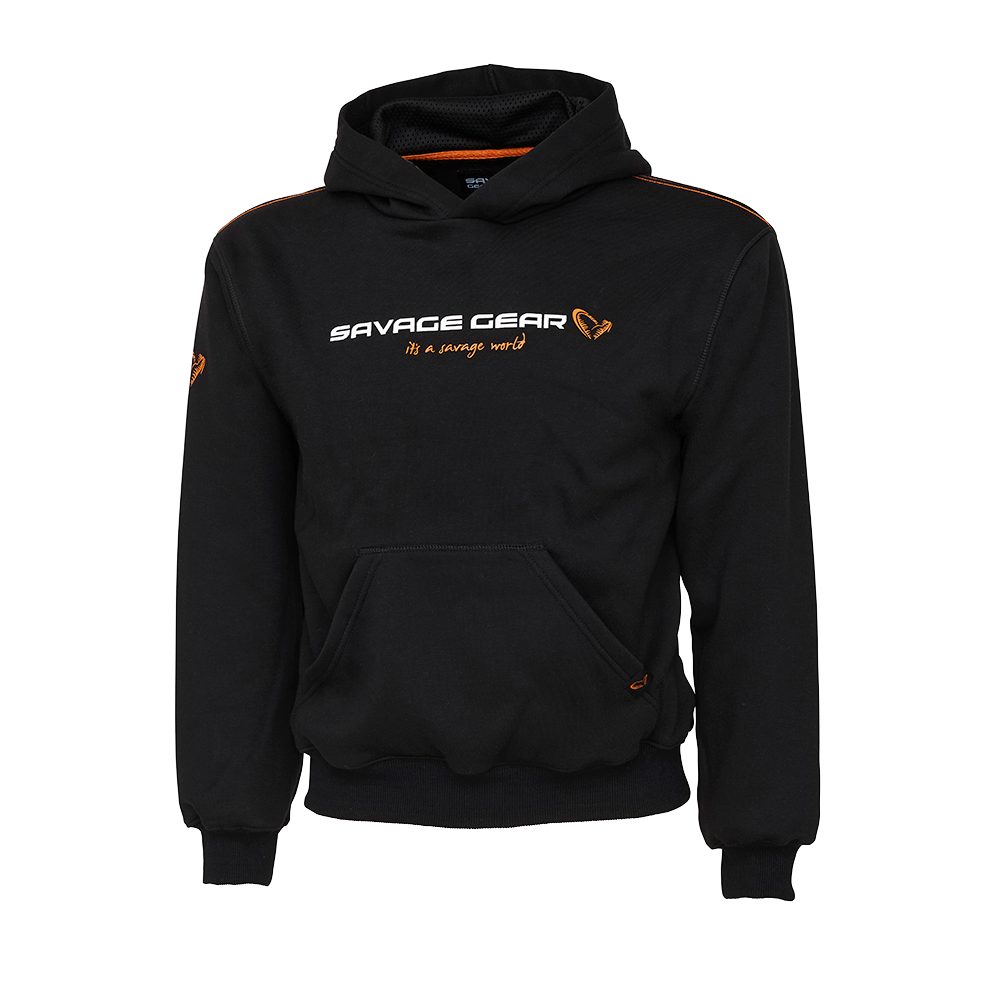 Savage Gear Dětská mikina Junior Logo Hoodie Black Ink