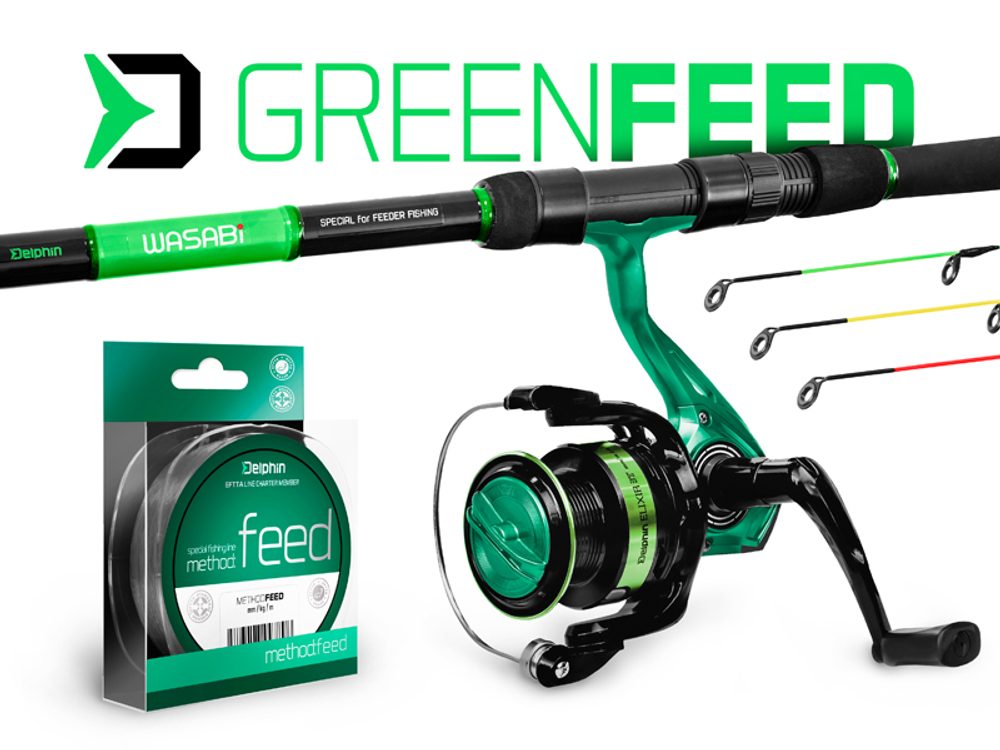 Delphin Feederový set GreenFeed 330cm 100g + 3T + 0,22mm