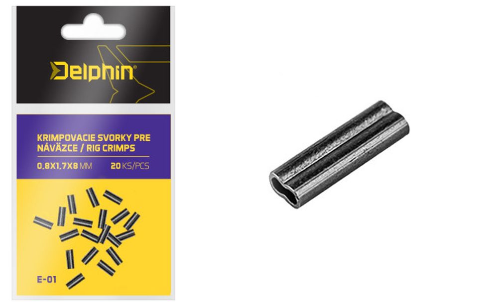 E-shop Delphin Krimpovací svorky pro návazce 20ks - 0.7x1.5x6mm,Delphin Krimpovací svorky pro návazce 20ks - 0.7x1.5x6mm