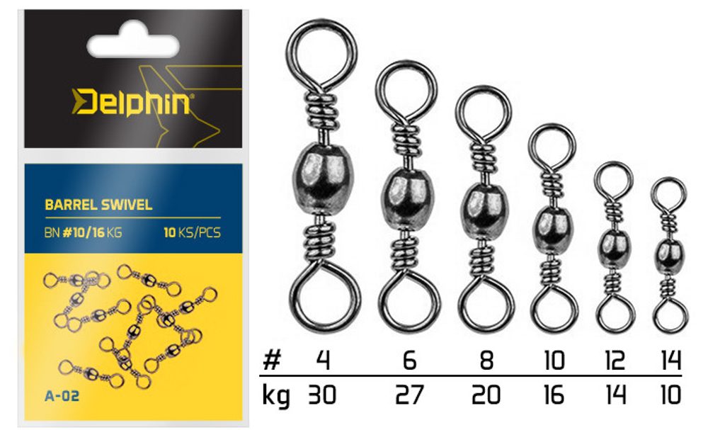 E-shop Delphin Obratlík Barrel Swivel A-02 10ks,Delphin Obratlík Barrel Swivel A-02 10ks