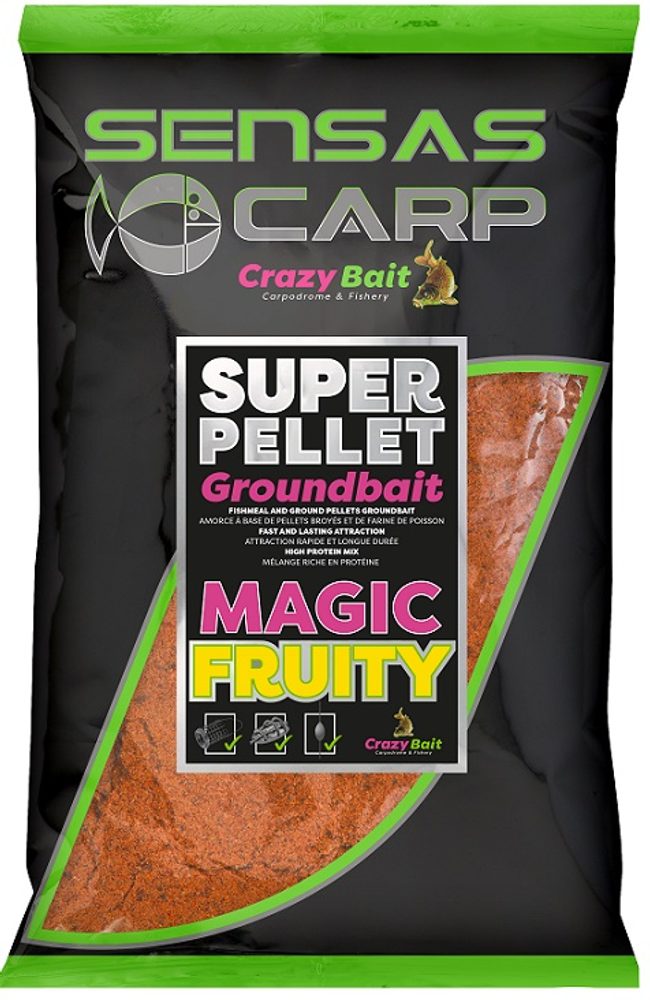 Fotografie Sensas Krmítková směs Crazy Baits 1kg - Magic Fruity