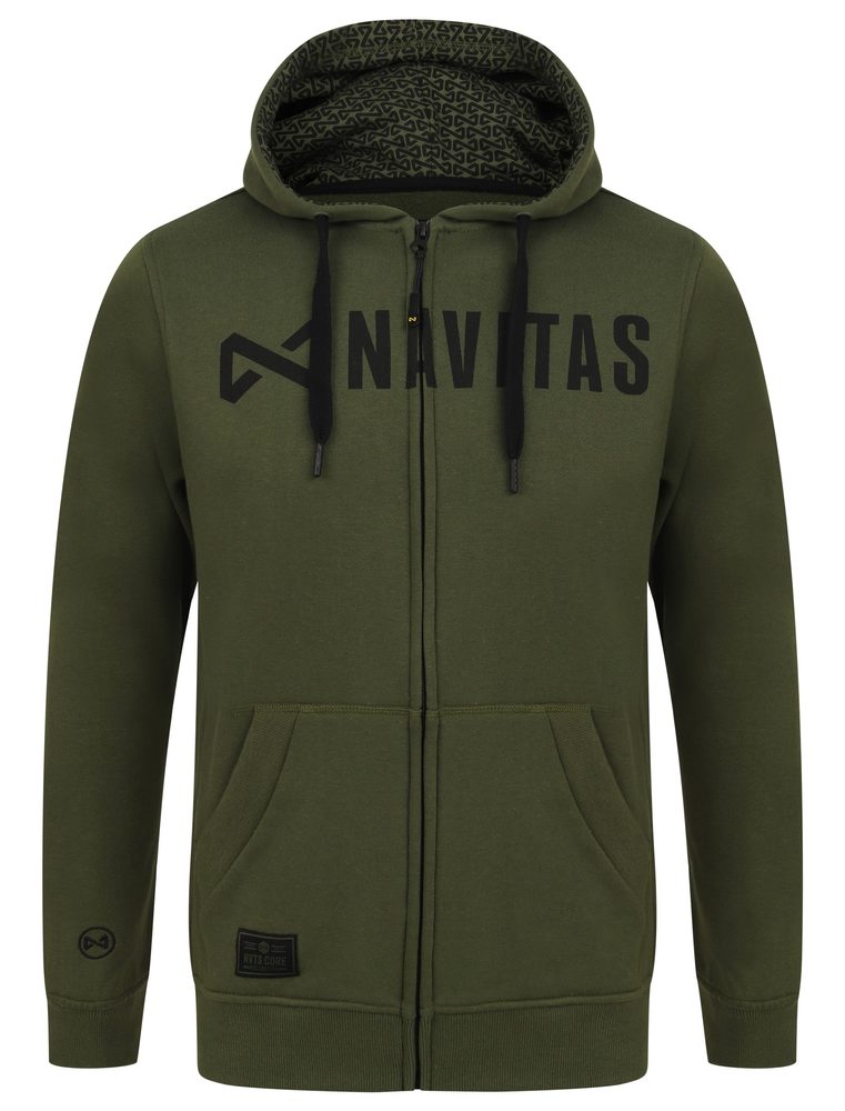 E-shop Navitas Rybářská Mikina Core Zip Hoody Green - S,Navitas Rybářská Mikina Core Zip Hoody Green - S