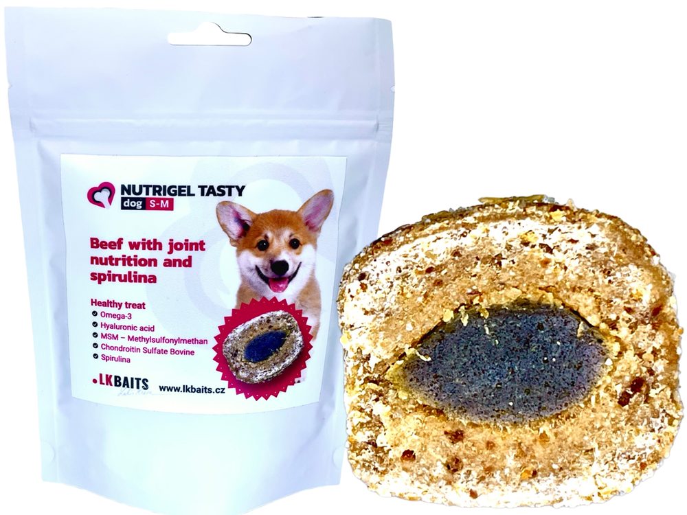LK Baits Pet Pamlsek Nutrigel Dog Hovězí s kloubní výživou a spirulinou - S-M 150g,LK Baits Pet Pamlsek Nutrigel Dog Hovězí s kloubní výživou a spirul