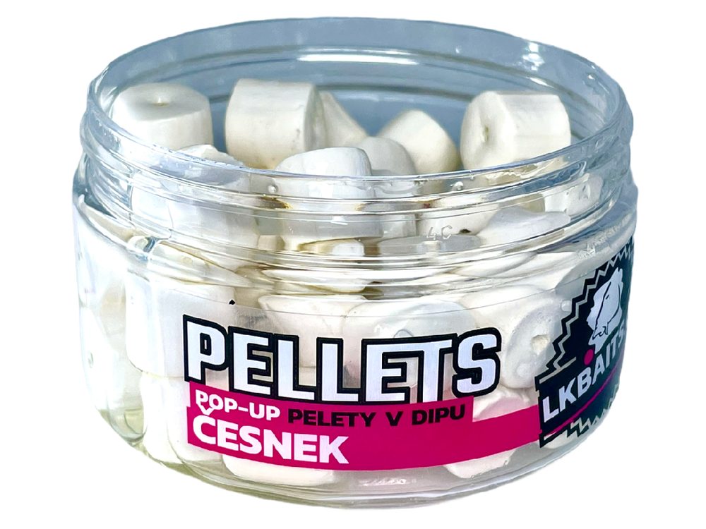 LK Baits Pop-up Pelety v dipu Česnek 40g - 12mm