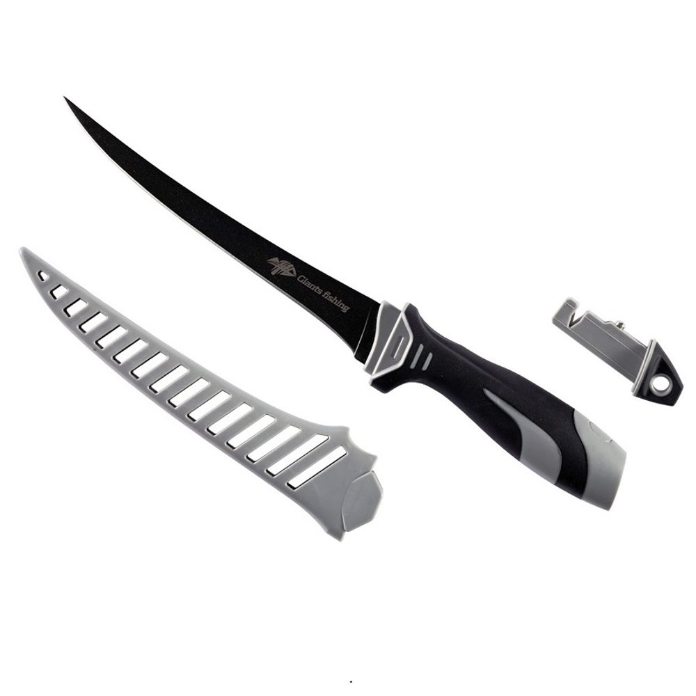 Fotografie Giants Fishing Filetovací nůž 7" Fillet Knife with Sharpener (Easy clean sheath)