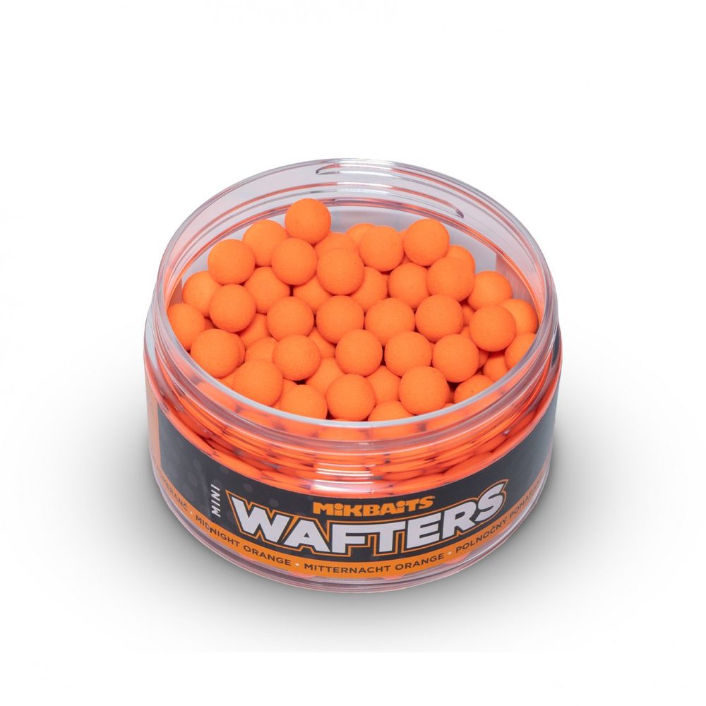 Fotografie Mikbaits Mini Boilie Wafters 100ml - Půlnoční Pomeranč 8mm